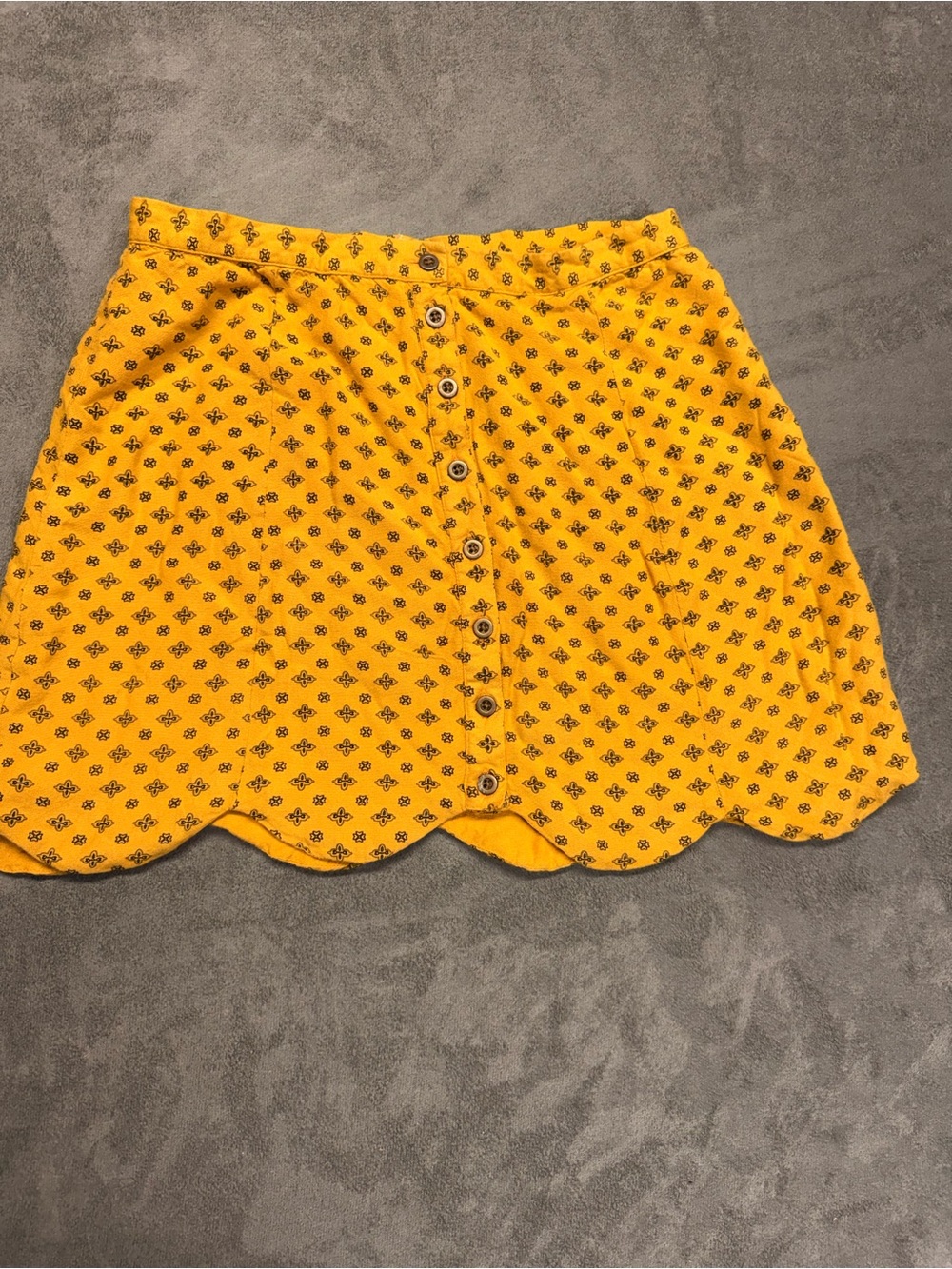 Urban Outfitters Yellow Floral Button-Front Mini Skirt